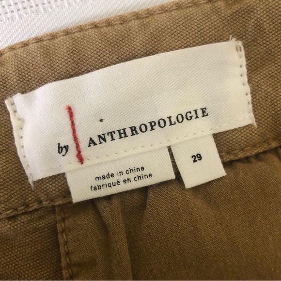 Anthropologie Khaki/Tan Wide-Leg Crop Cargo Pants High-Waisted Women’s Size 29 - Picture 6 of 16